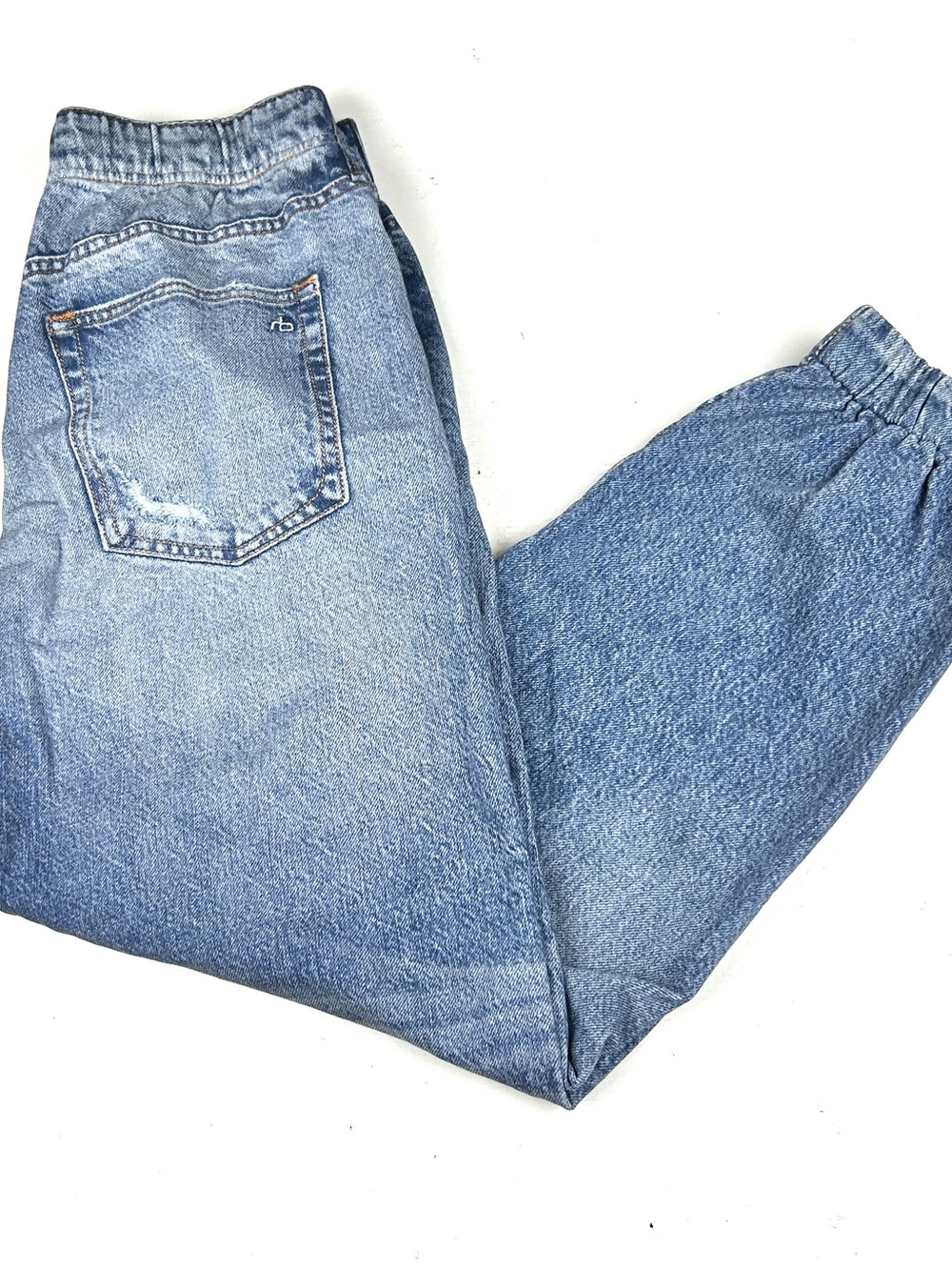 Rag & Bone Joggers Miramar Printed Faux Jeans Size Small Pull On Medium Wash